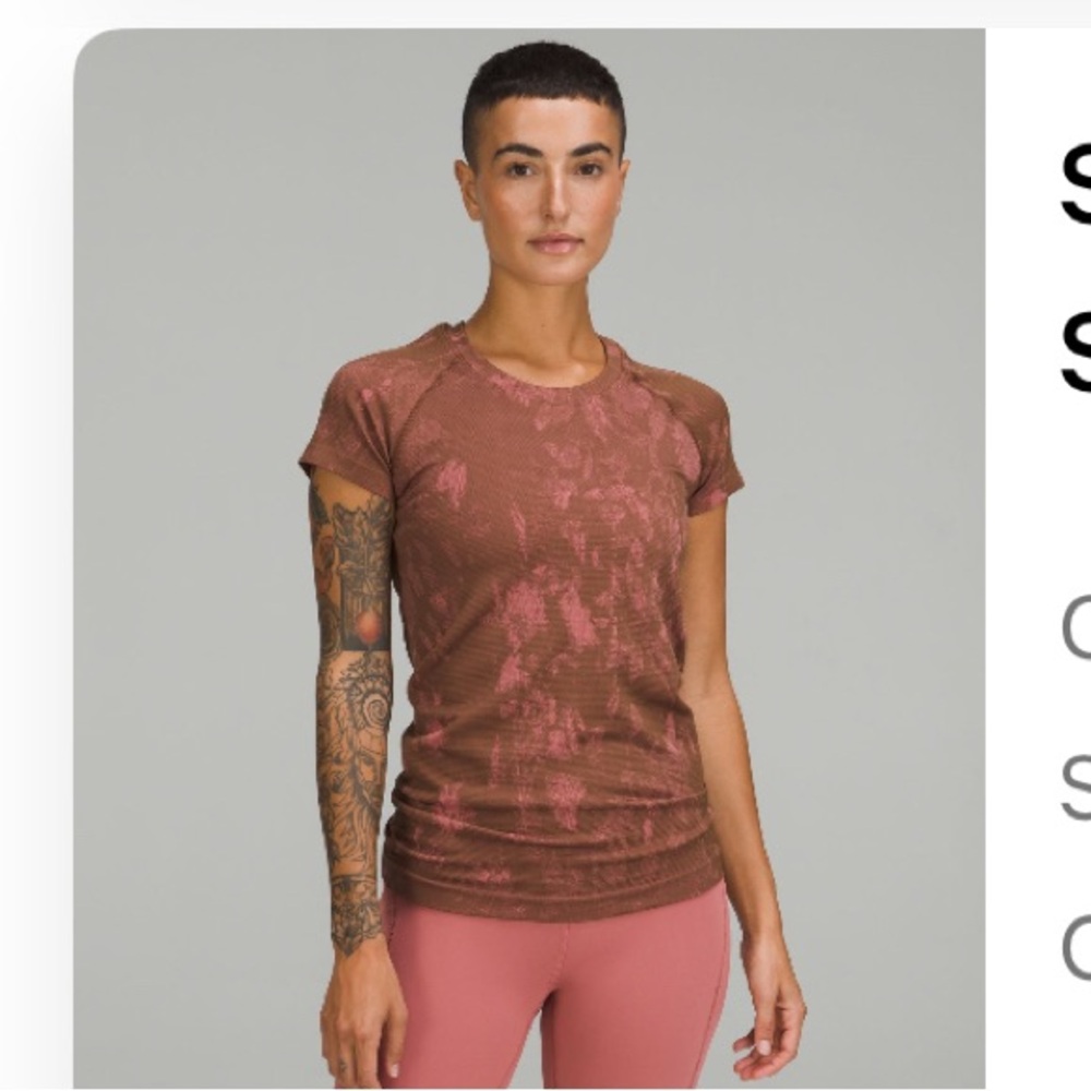 lululemon Women's Brown and Pink Top
